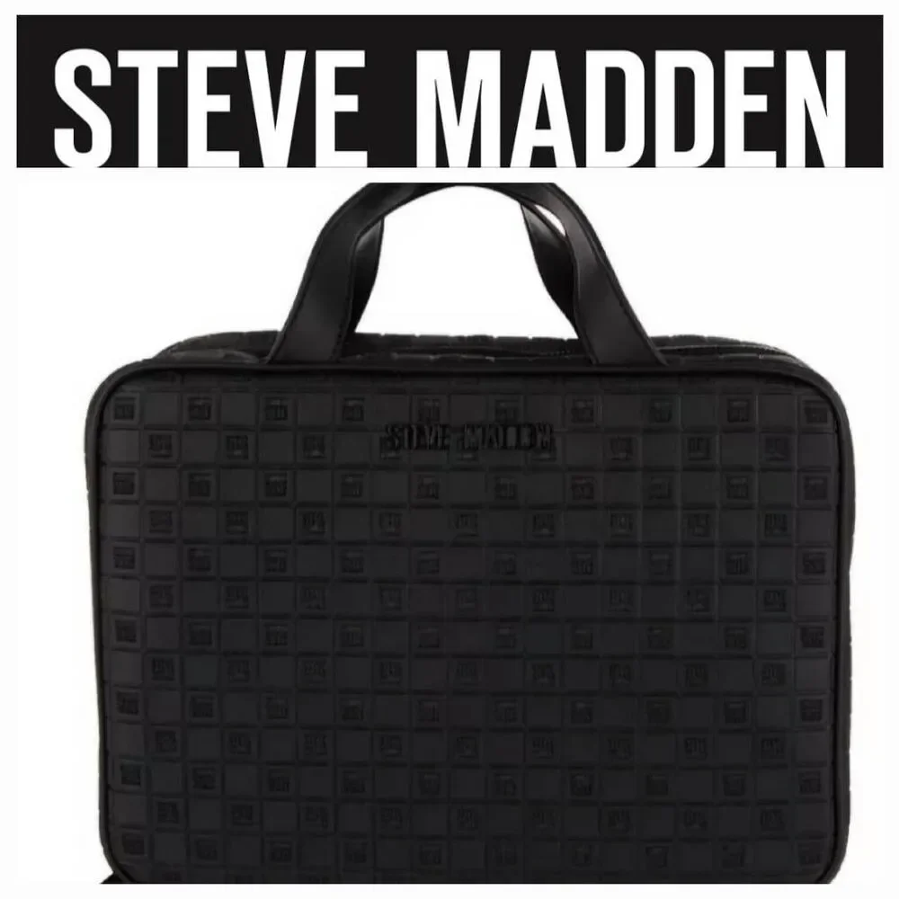 Steve‎ Madden Small Block Logo Weekender Cosmetic Case- Black